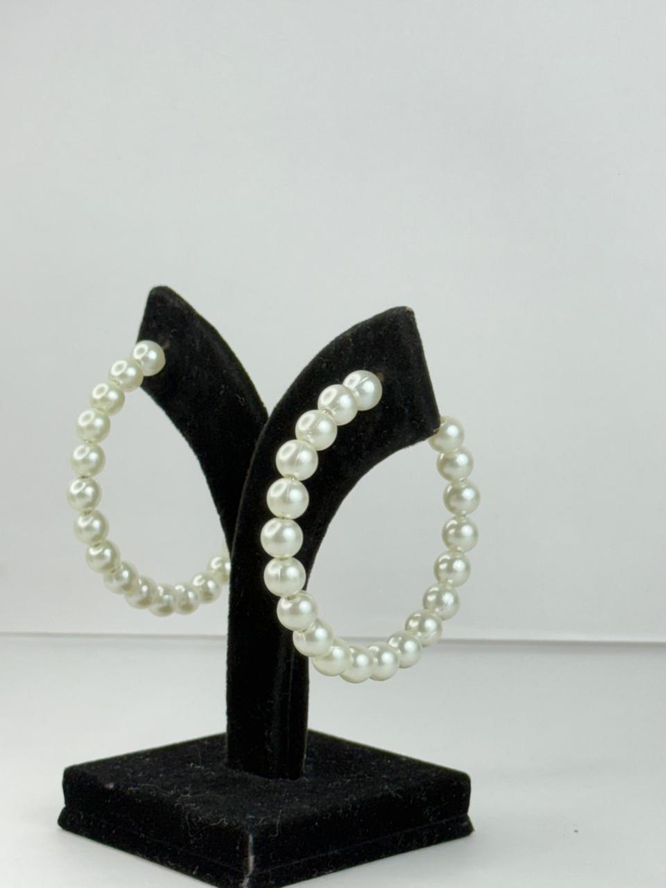 Velvet Pearl Hoops