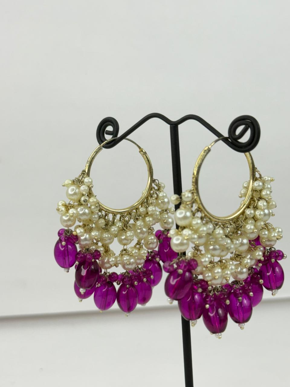 Rani Gulab Moti Hoops