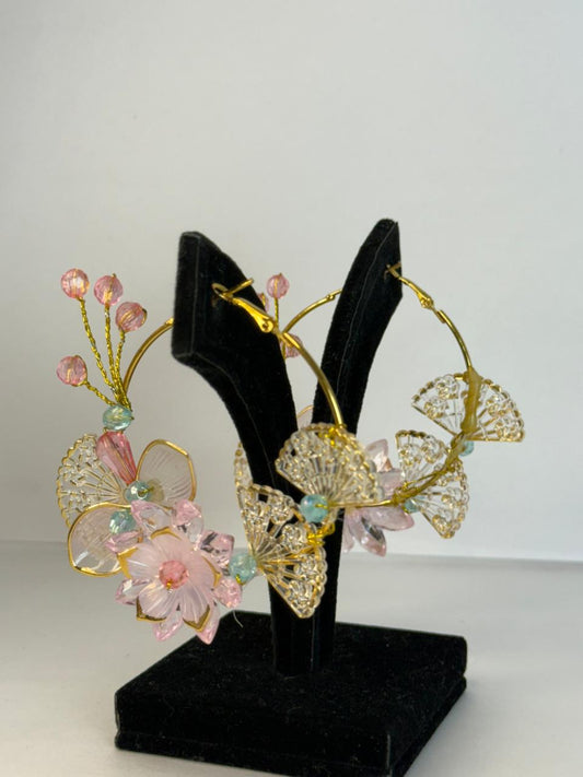 Blush Petal Crystal Earrings