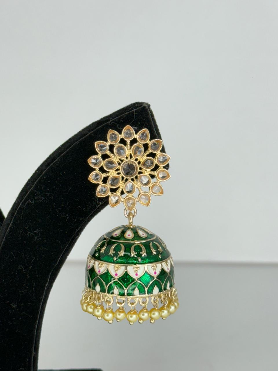 Meher Green Pearl Jhumki