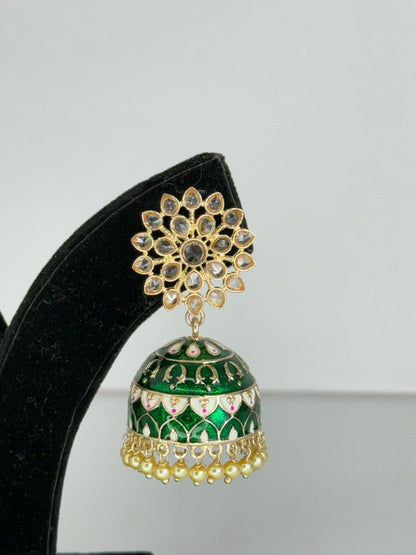 Meher Green Pearl Jhumki