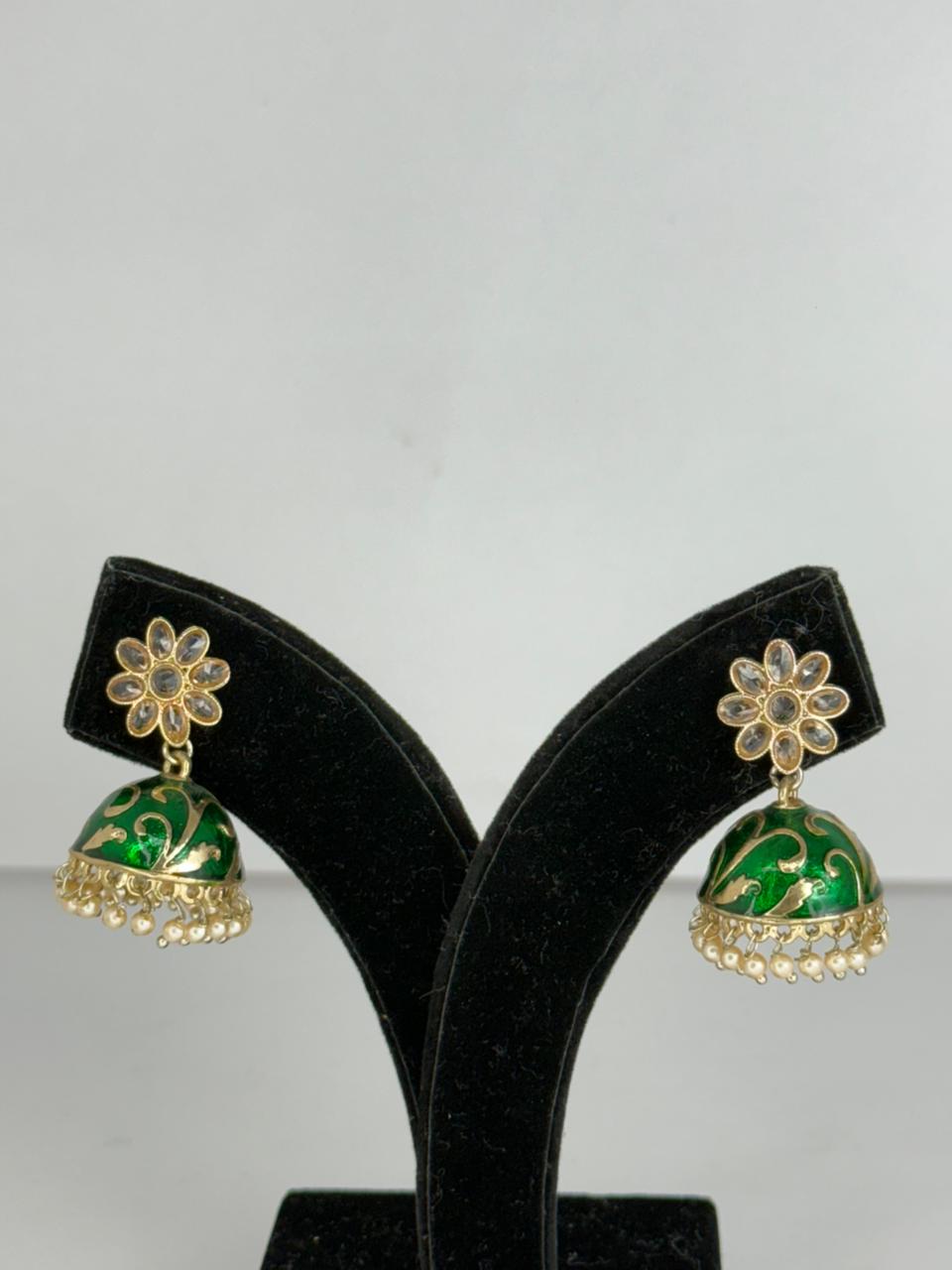 Aangan Green Blossom Jhumki