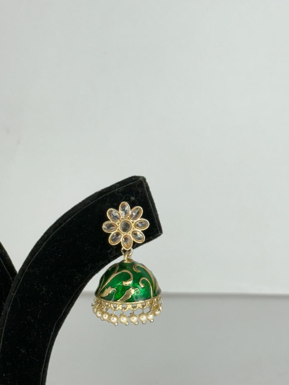 Aangan Green Blossom Jhumki