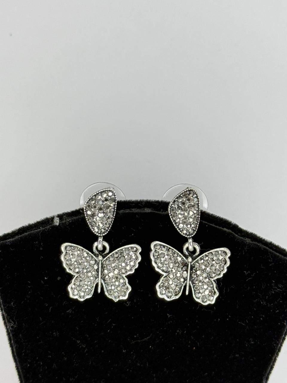 Silver Butterfly Studs