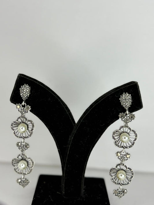 Kavya Pearl Chain Earrings