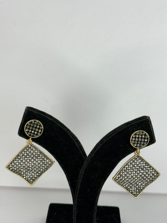 Antique Grid Drop Earrings