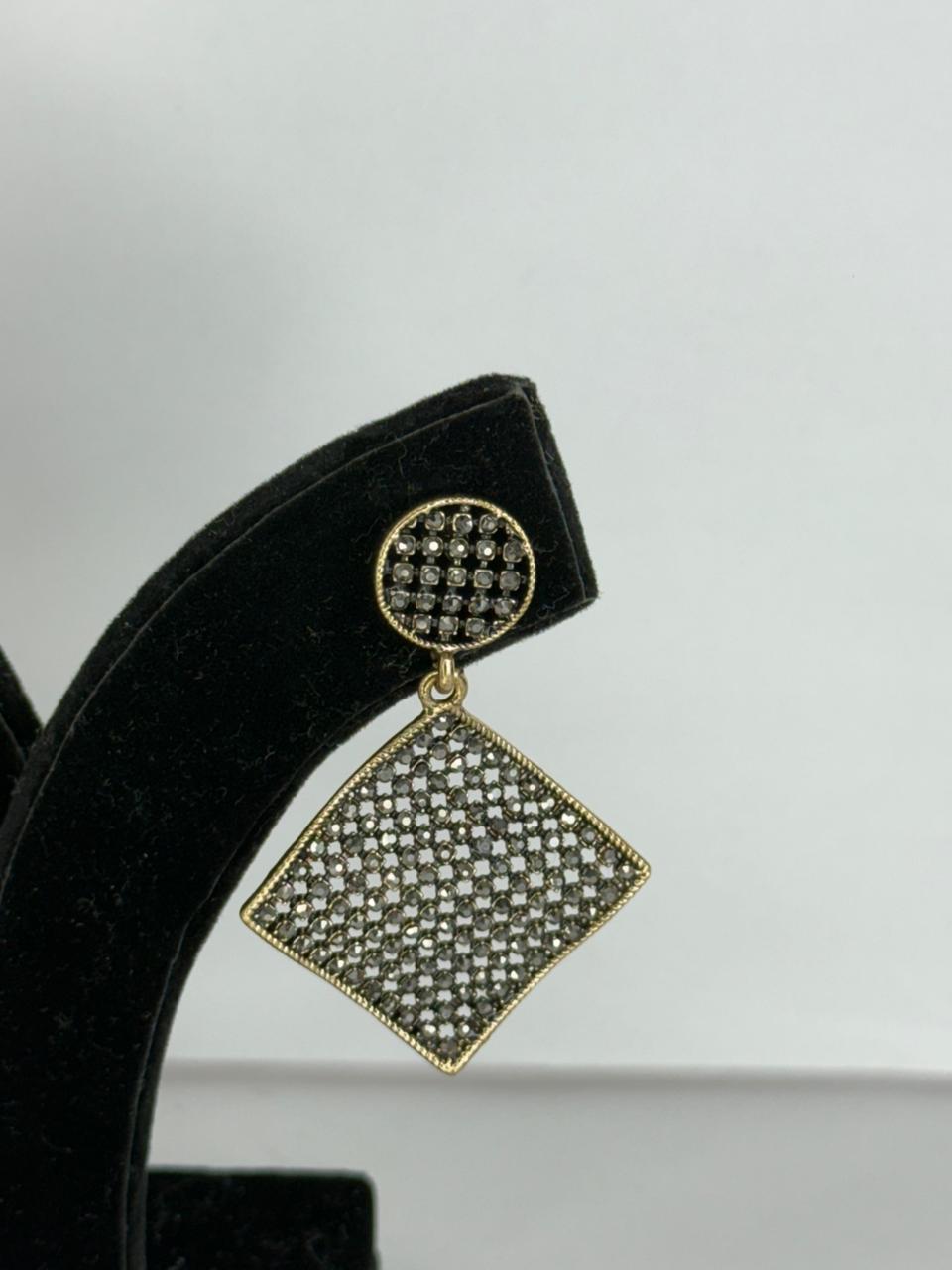 Antique Grid Drop Earrings