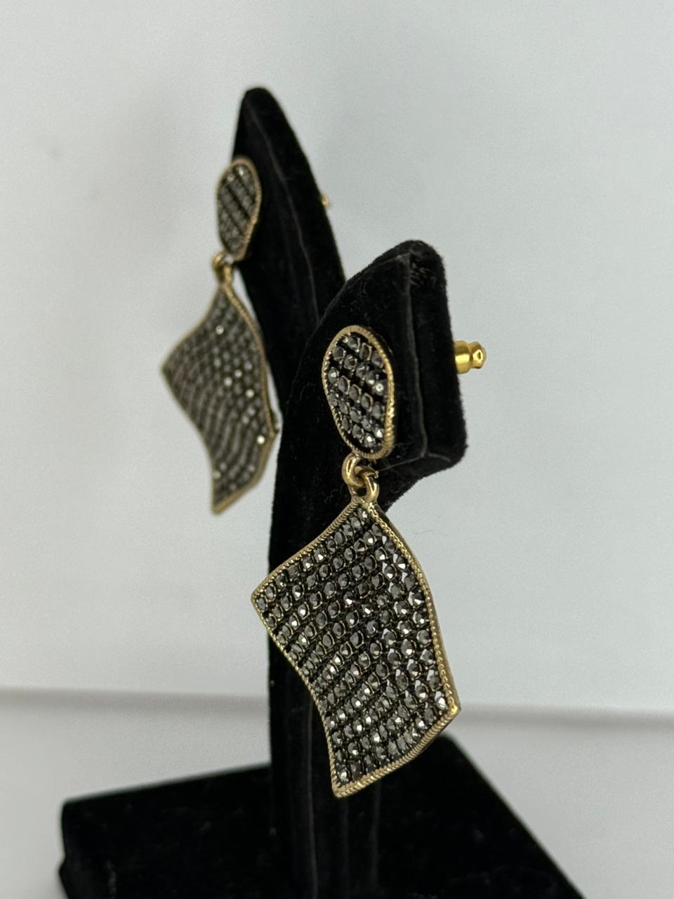 Antique Grid Drop Earrings