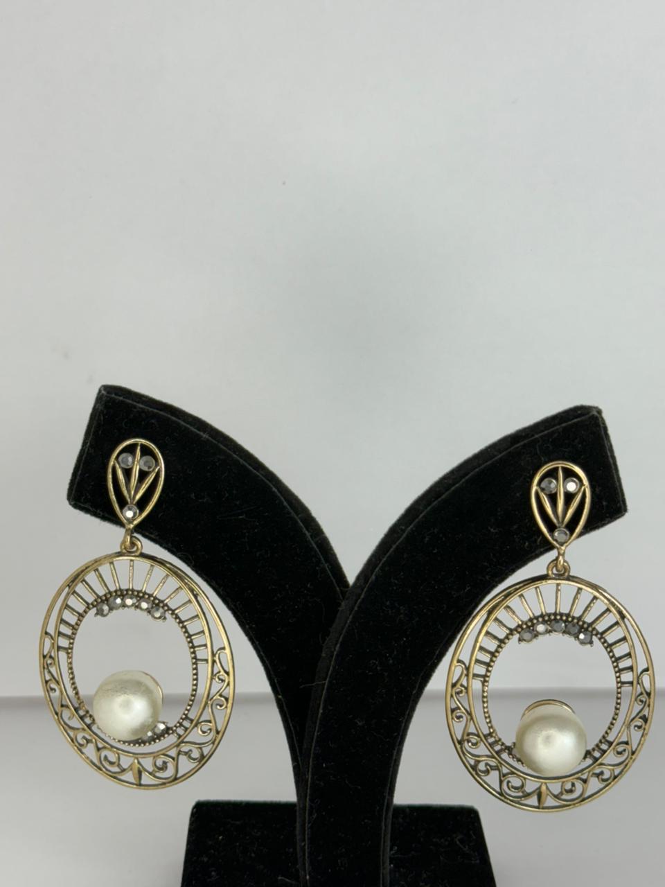 Zivah Royal Pearl Halo Earrings