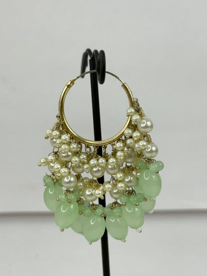 Mint Noor Pearl Hoops