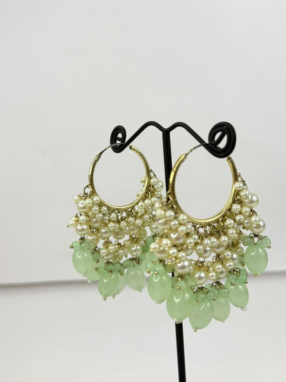 Mint Noor Pearl Hoops