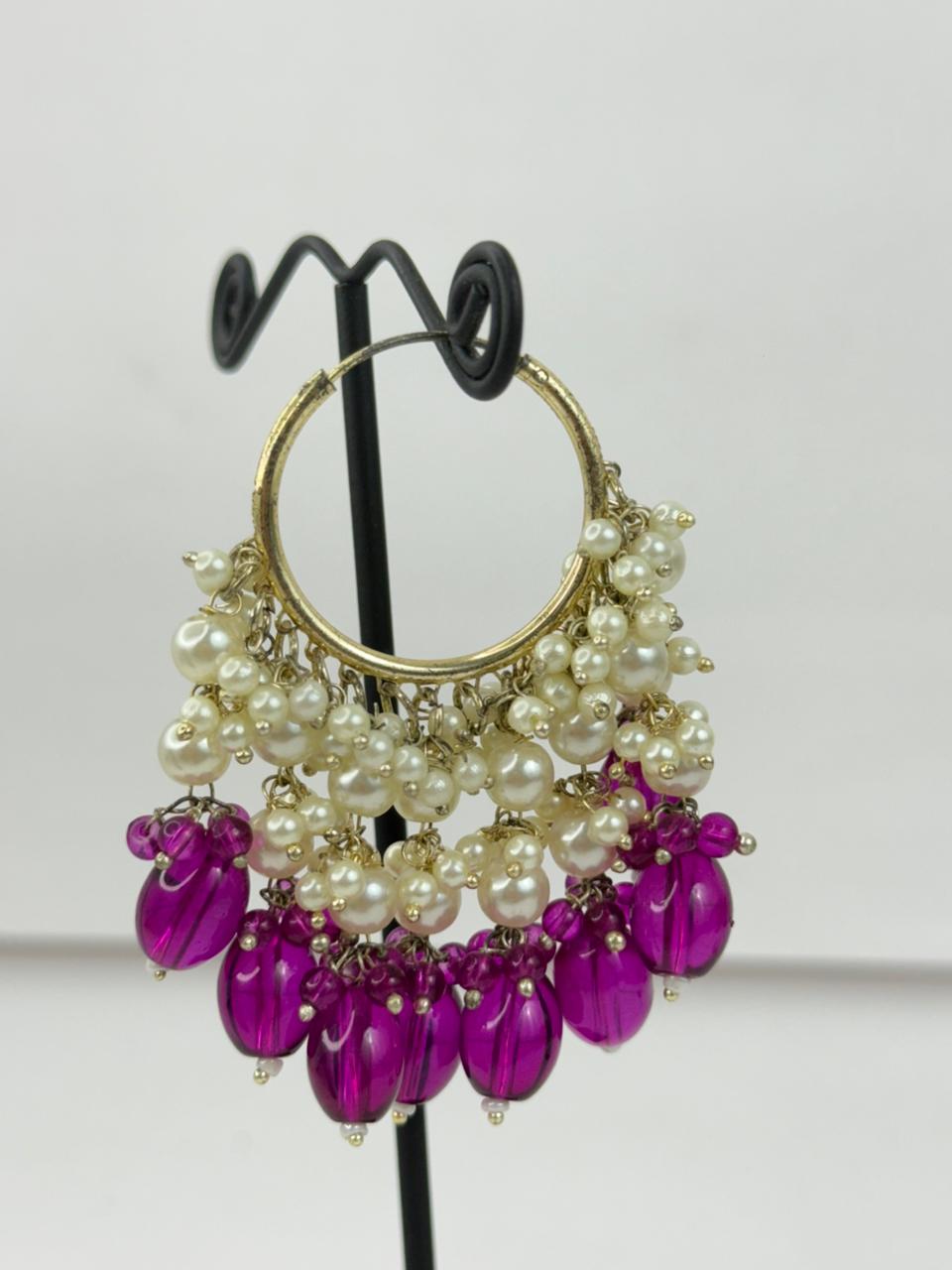 Rani Gulab Moti Hoops