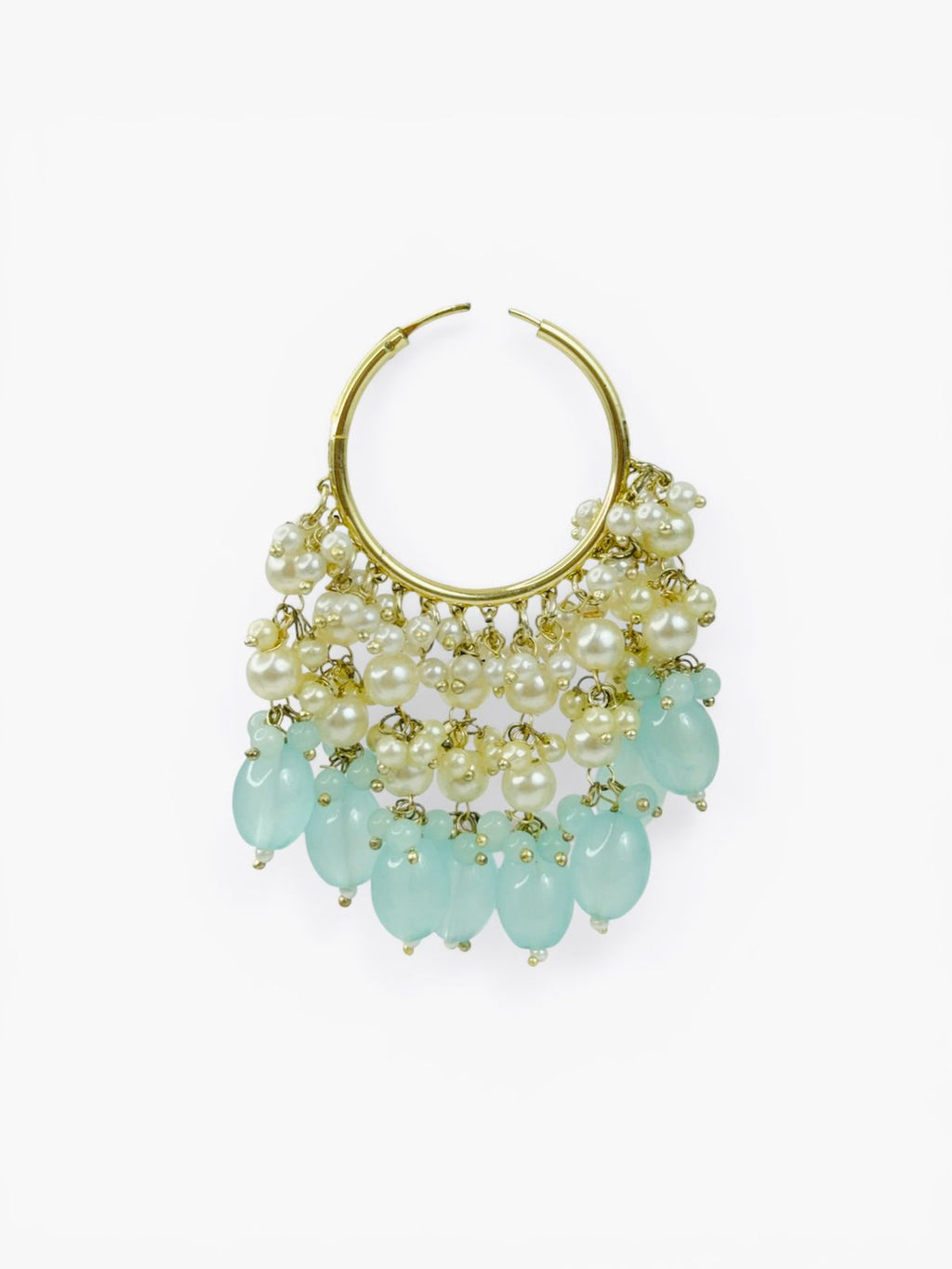 Aqua Rani Pearl Hoops