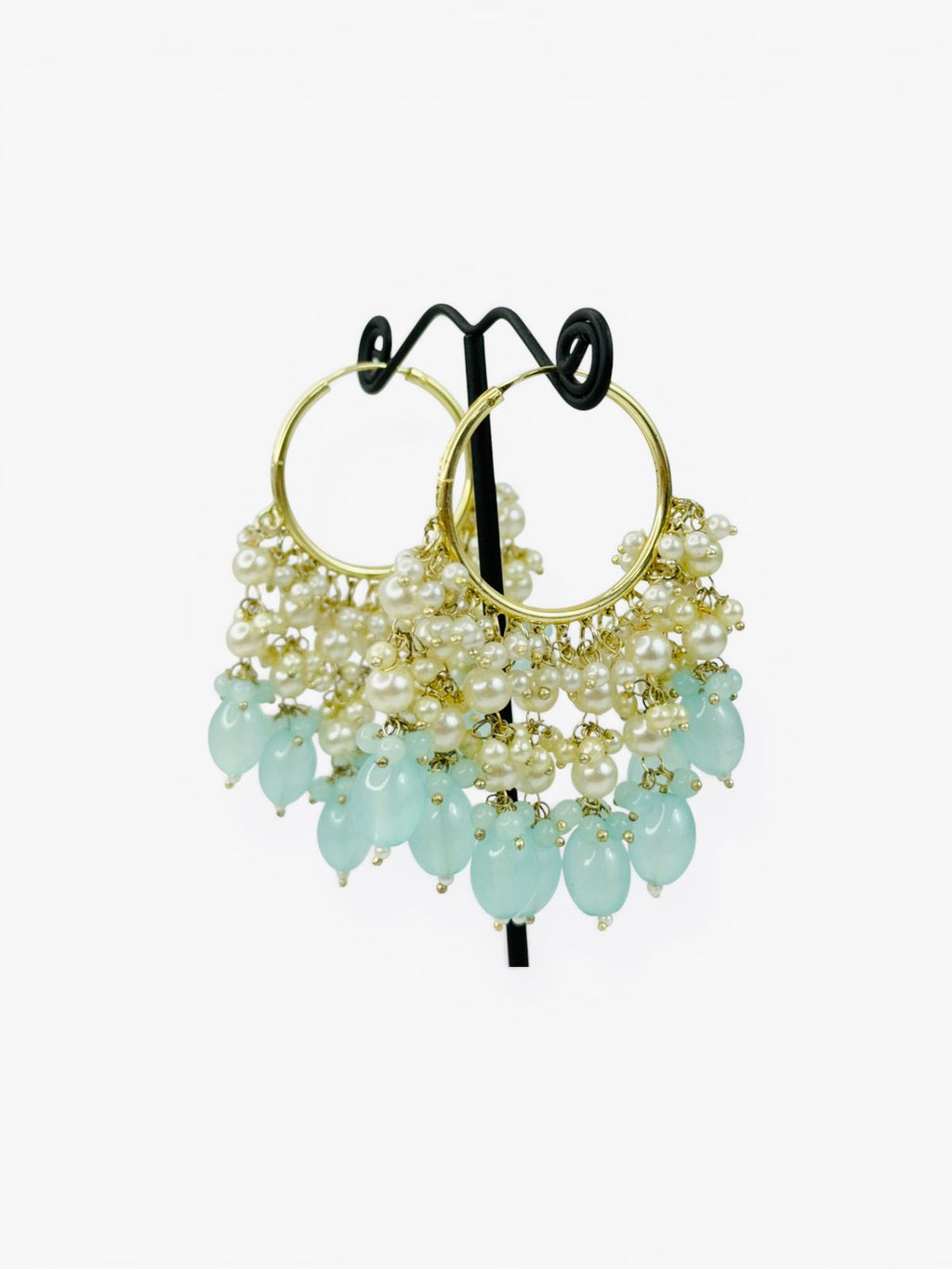 Aqua Rani Pearl Hoops