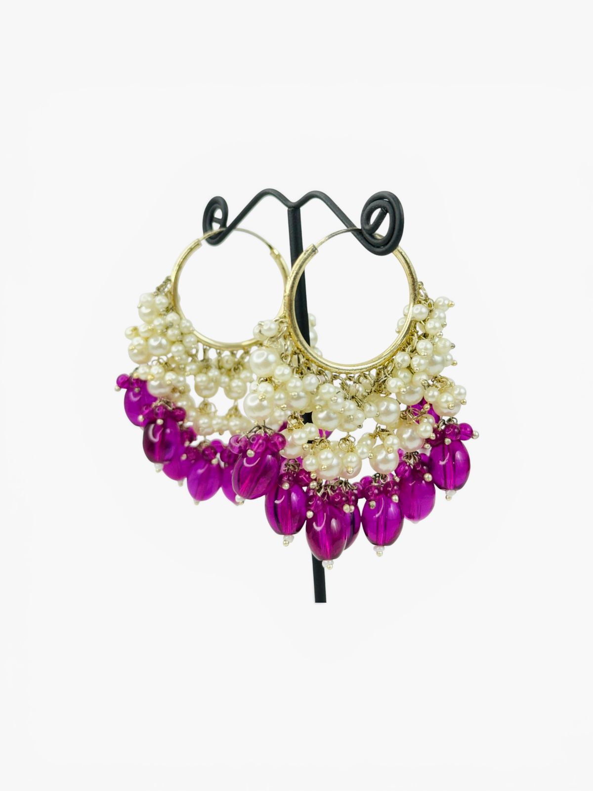 Rani Gulab Moti Hoops