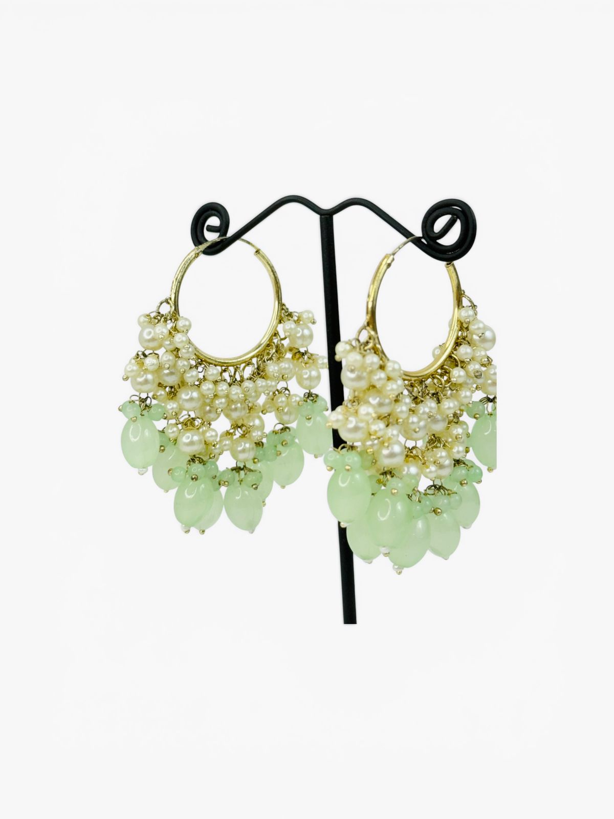 Mint Noor Pearl Hoops
