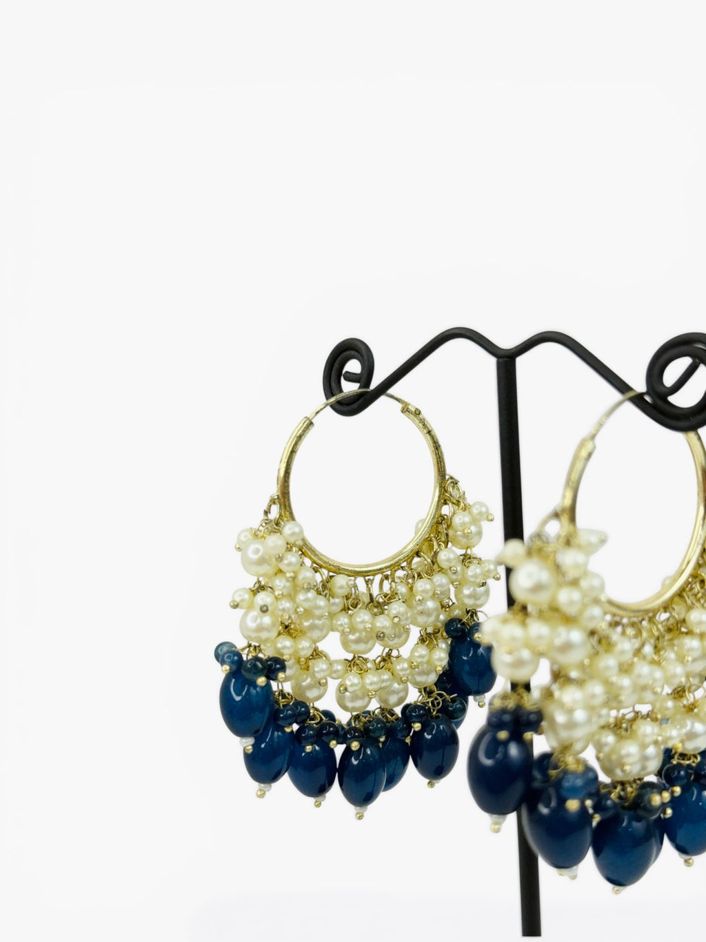 Meher Blue Moti Hoops