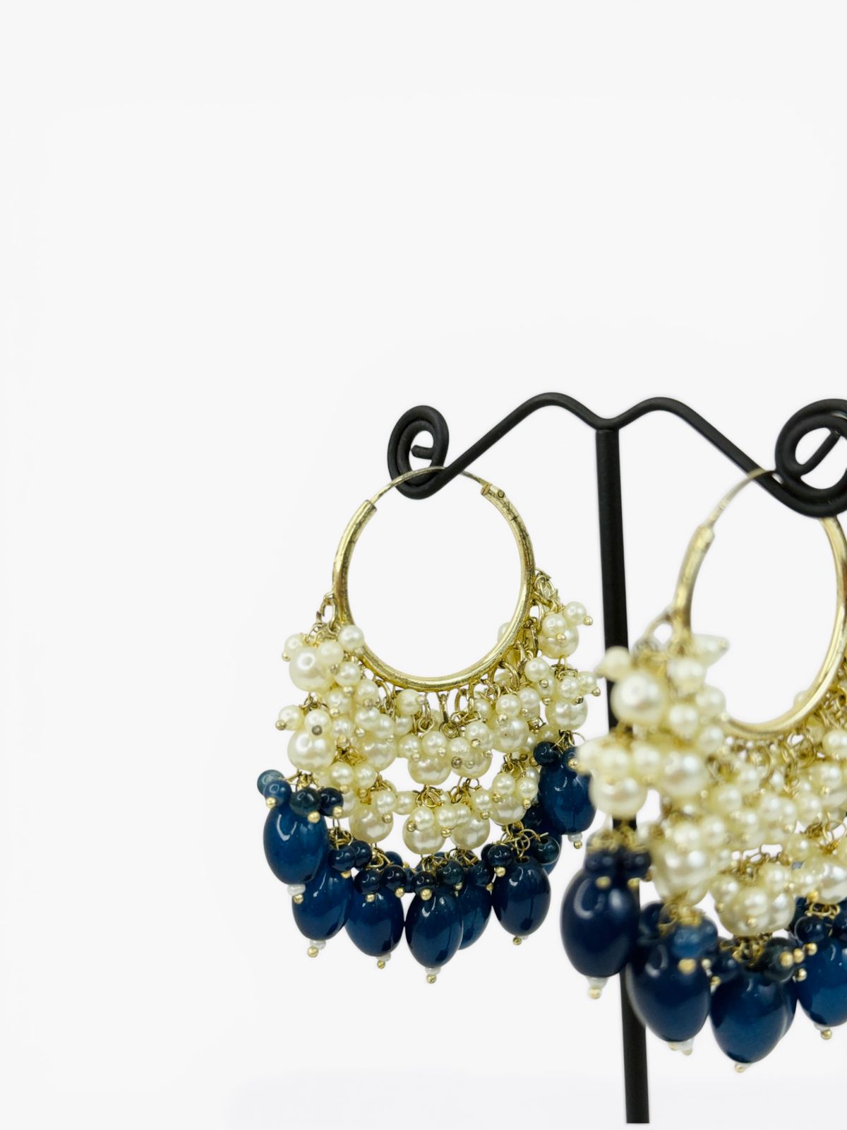 Meher Blue Moti Hoops