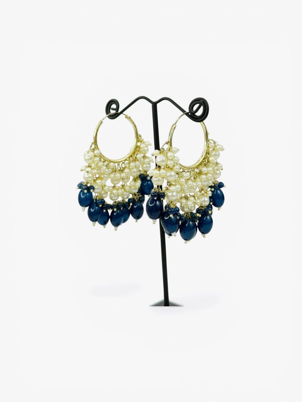 Meher Blue Moti Hoops