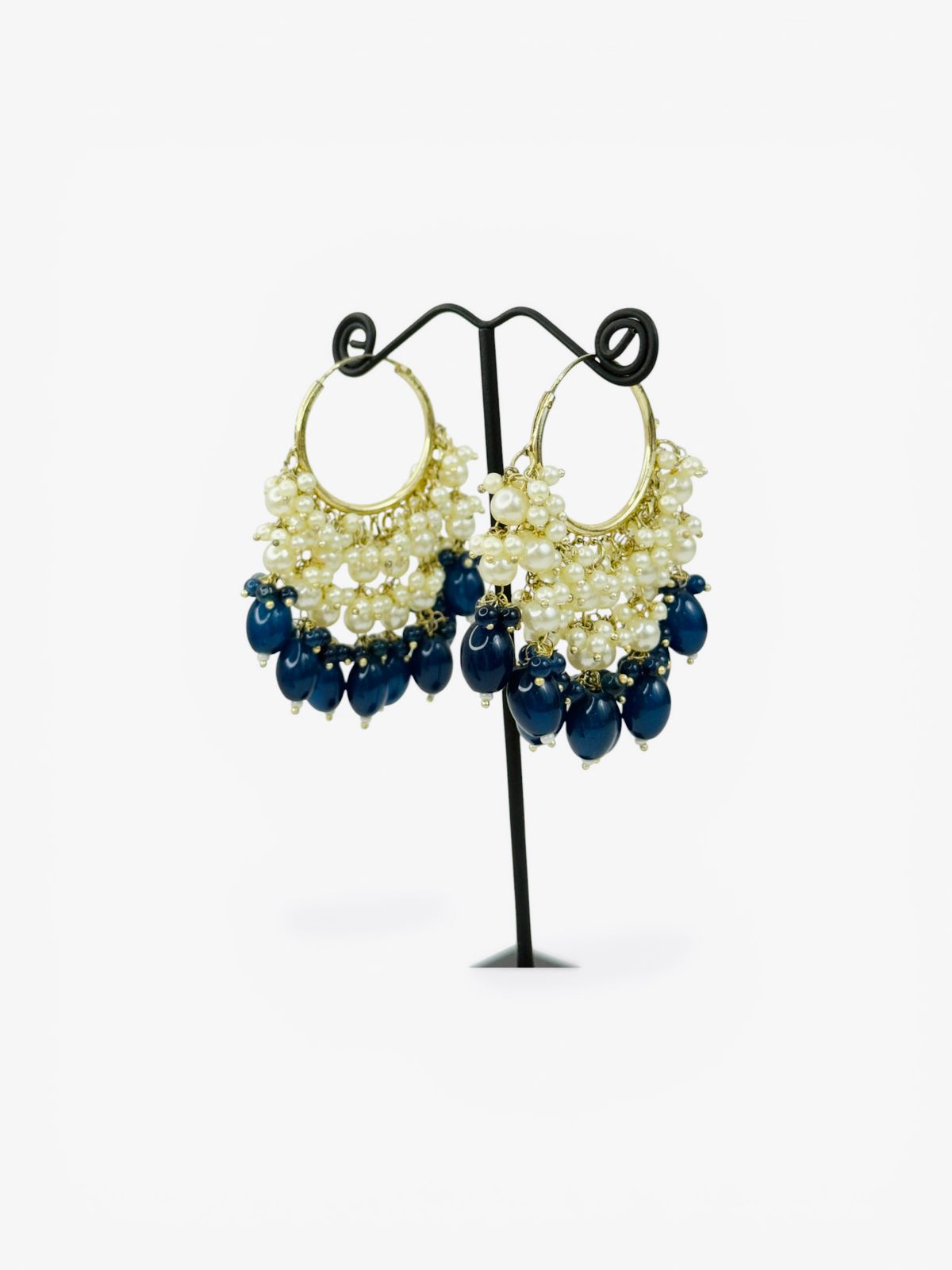 Meher Blue Moti Hoops