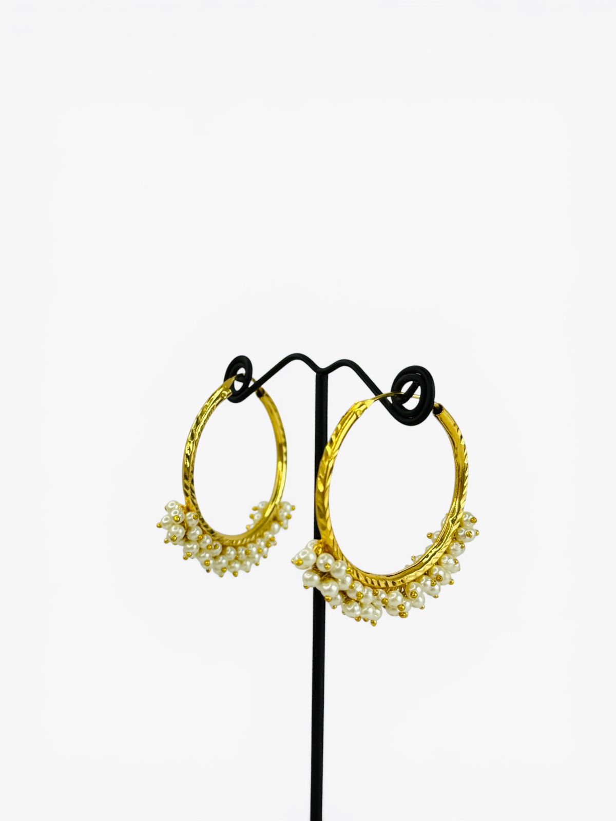 Pearl Drip Gold Hoops