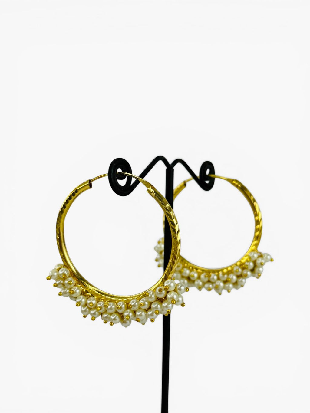 Pearl Drip Gold Hoops