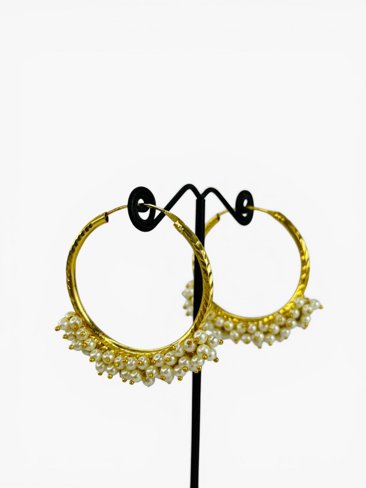 Pearl Drip Gold Hoops