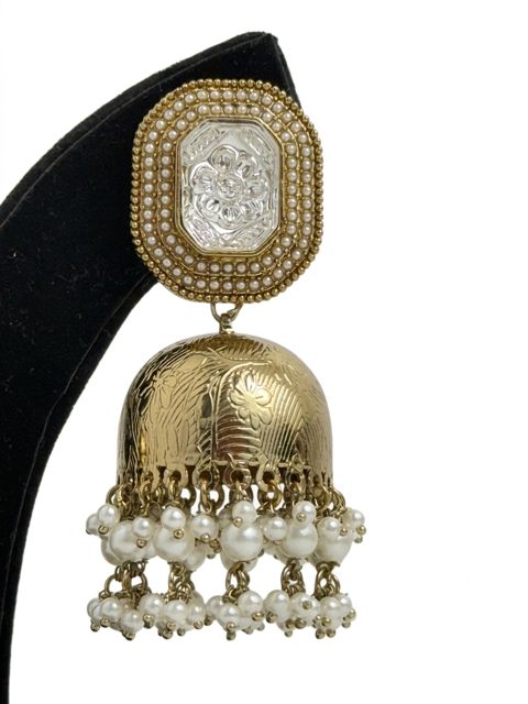 Sheesh Mahal Pearl Polki Jhumka