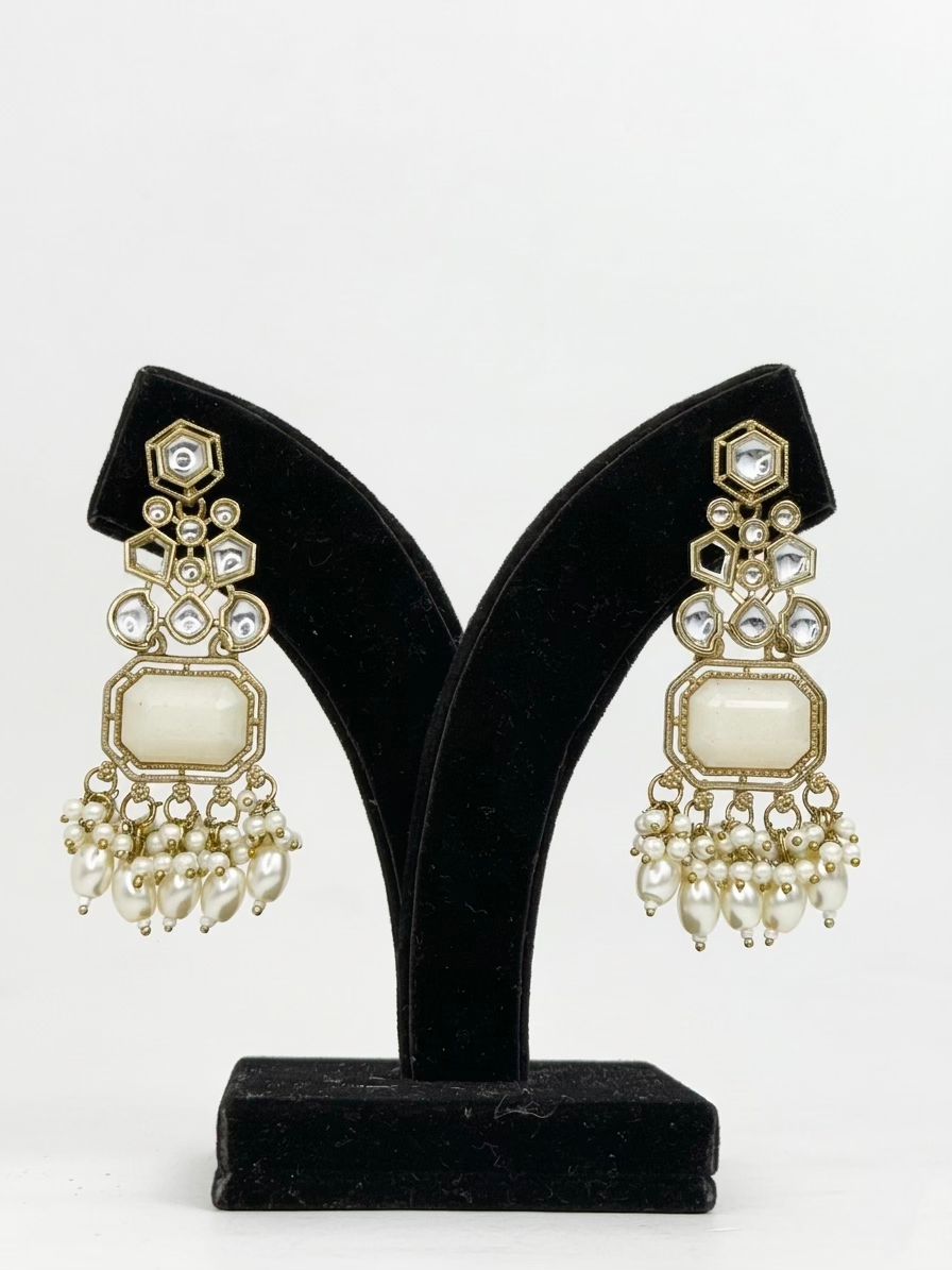 Nazneen Pearl Polki Earings