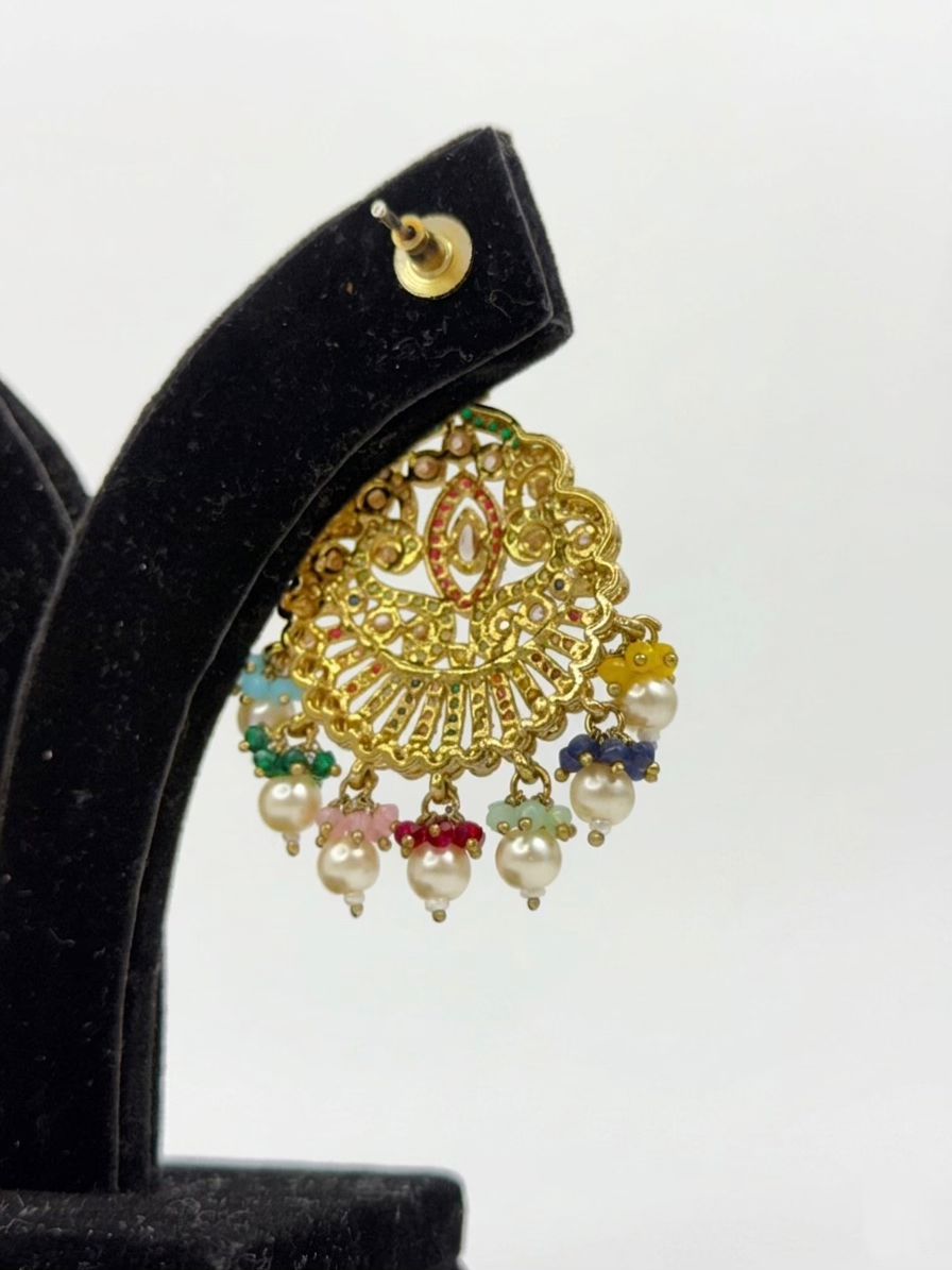 Rangmahal Polki Pearl Earings