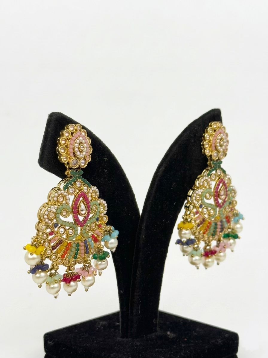 Rangmahal Polki Pearl Earings