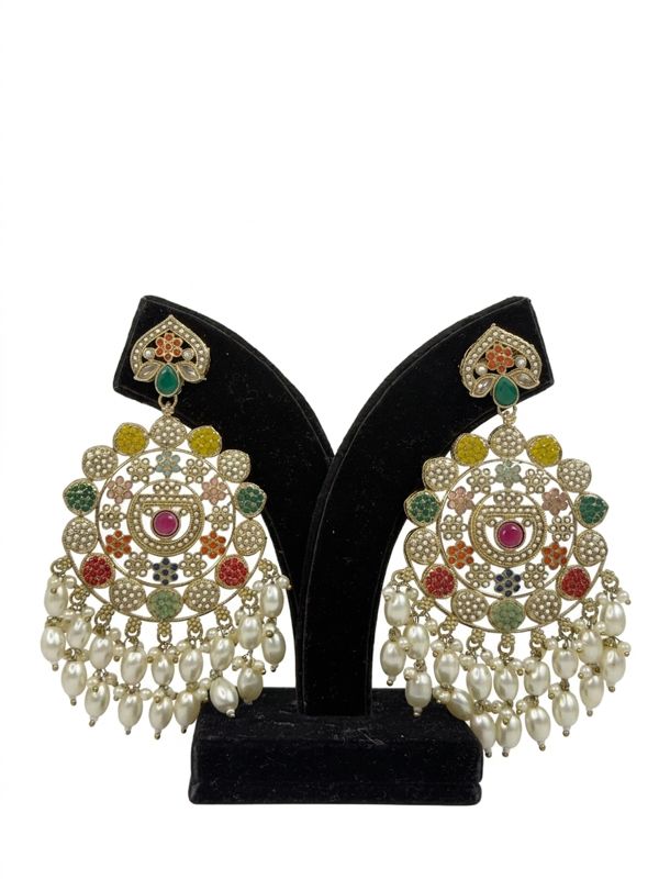 Gulbahar Navratna Polki Earrings