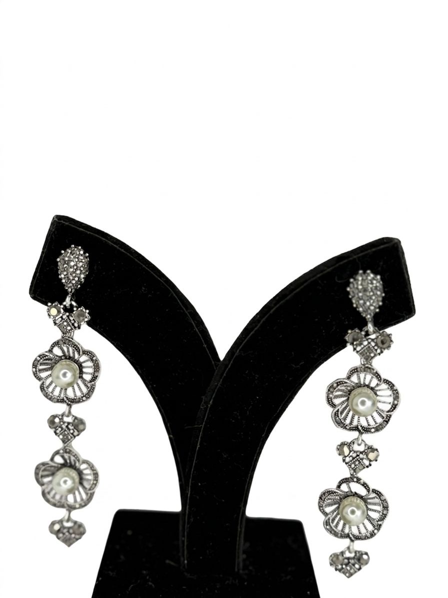 Kavya Pearl Chain Earrings
