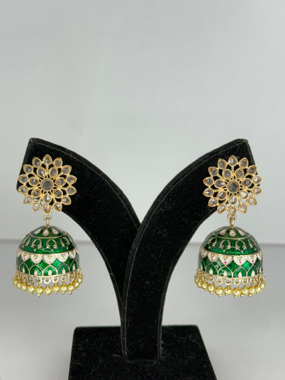 Meher Green Pearl Jhumki