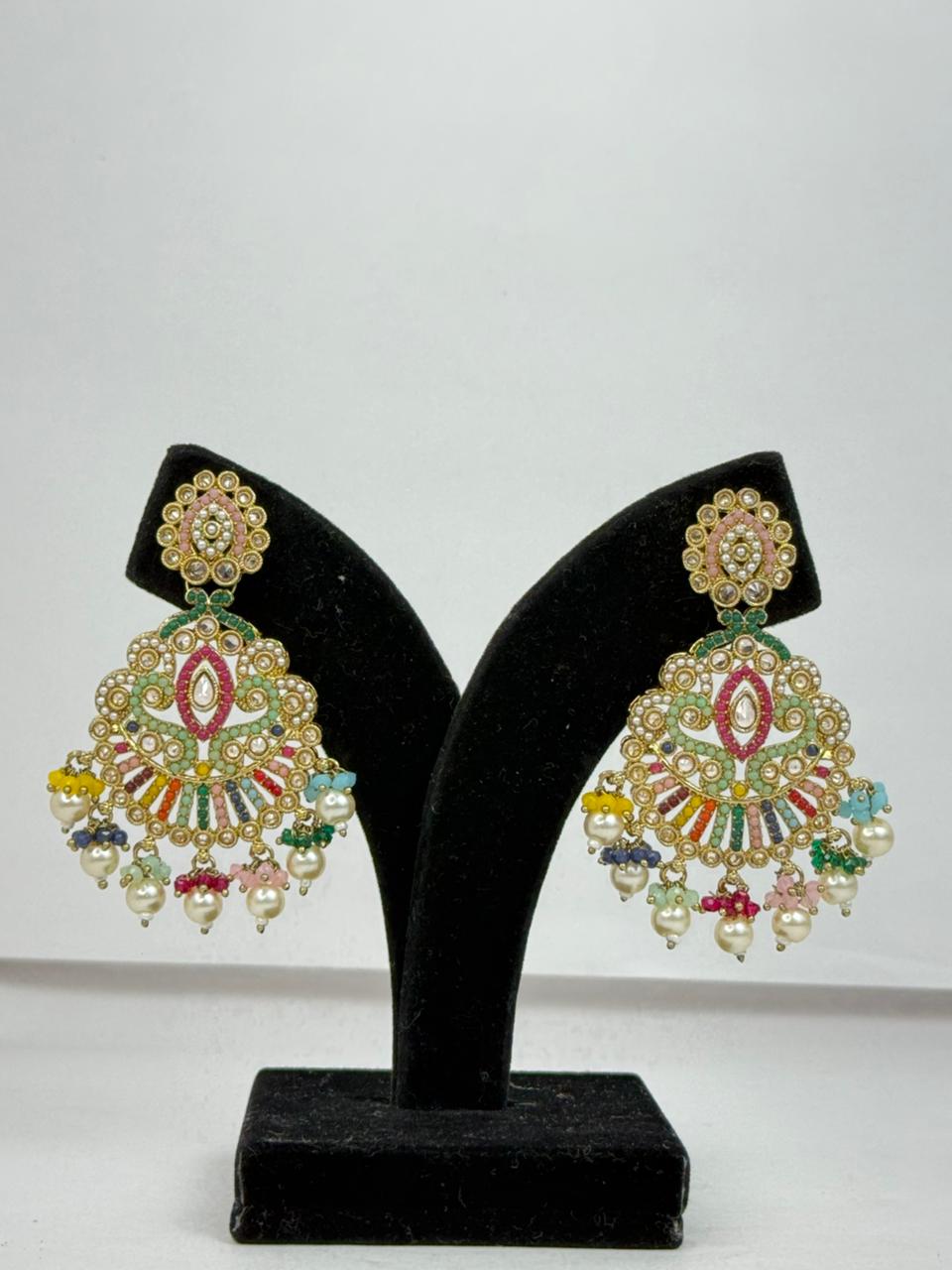 Rangmahal Polki Pearl Earings