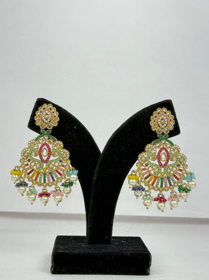 Rangmahal Polki Pearl Earings