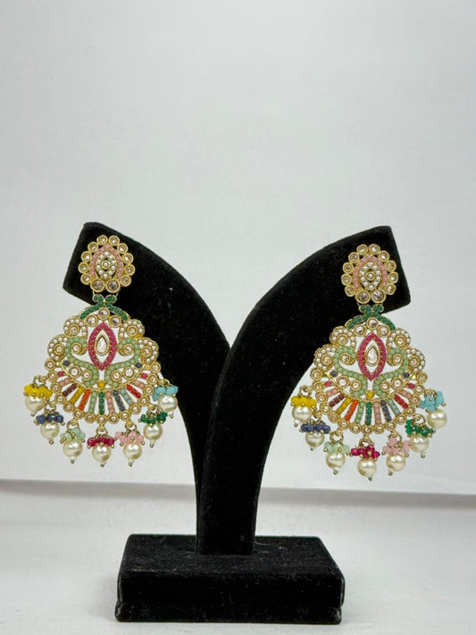 Rangmahal Polki Pearl Earings