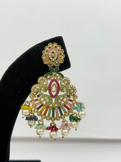 Rangmahal Polki Pearl Earings