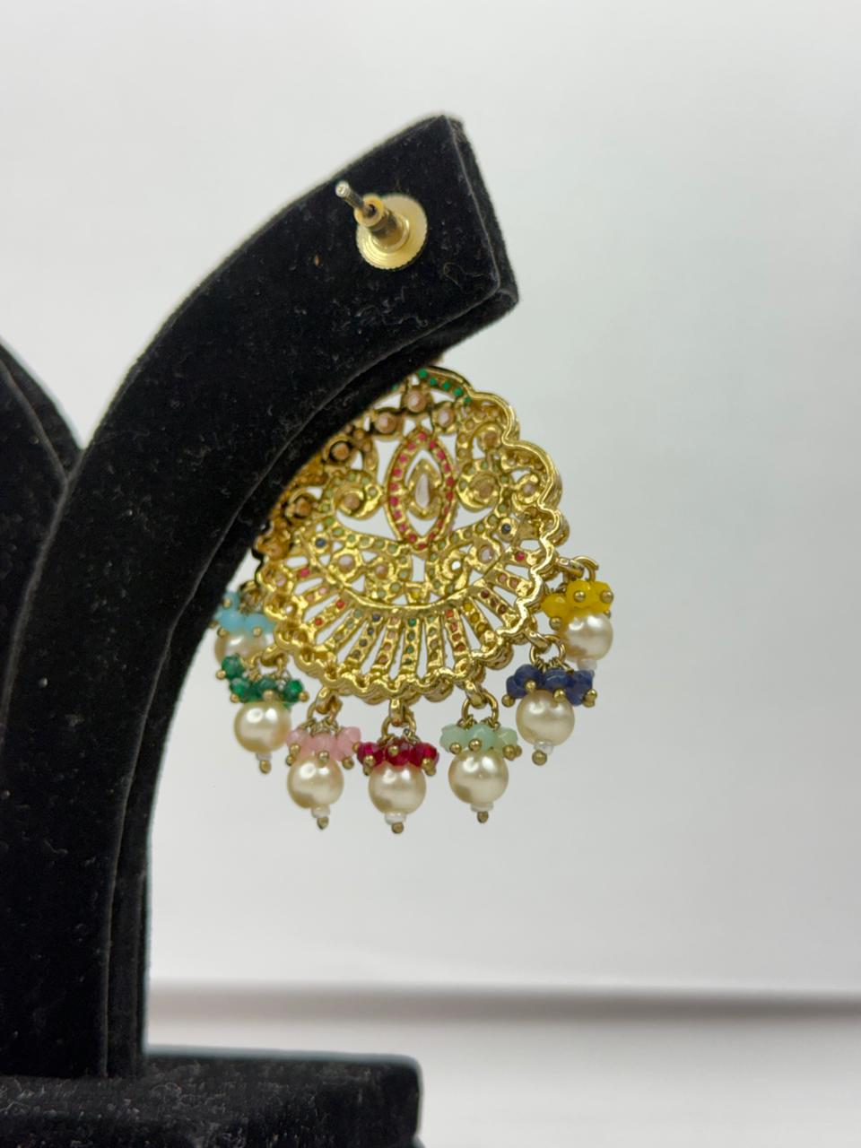 Rangmahal Polki Pearl Earings