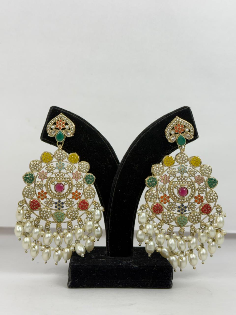 Gulbahar Navratna Polki Earrings