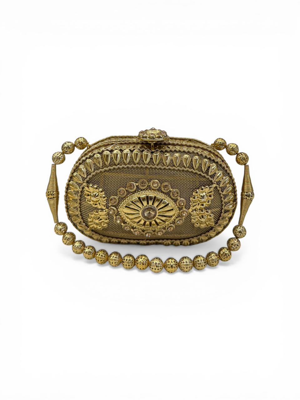 Afsana Gold Clutch Purse